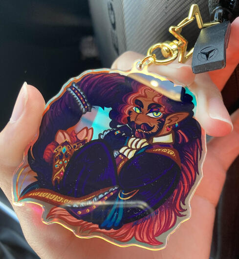 Rainbow Keychain in Sun, Front Side